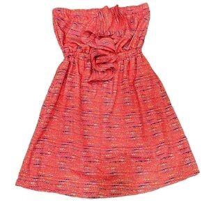 DOTS Pink Strapless Ruffled Mini Dress, Size Medium